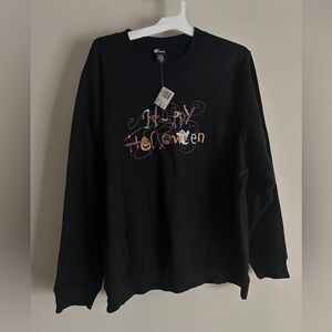 Holiday Editions Women’s Plus Size 3X Embroidered  Halloween Pullover Sweatshirt